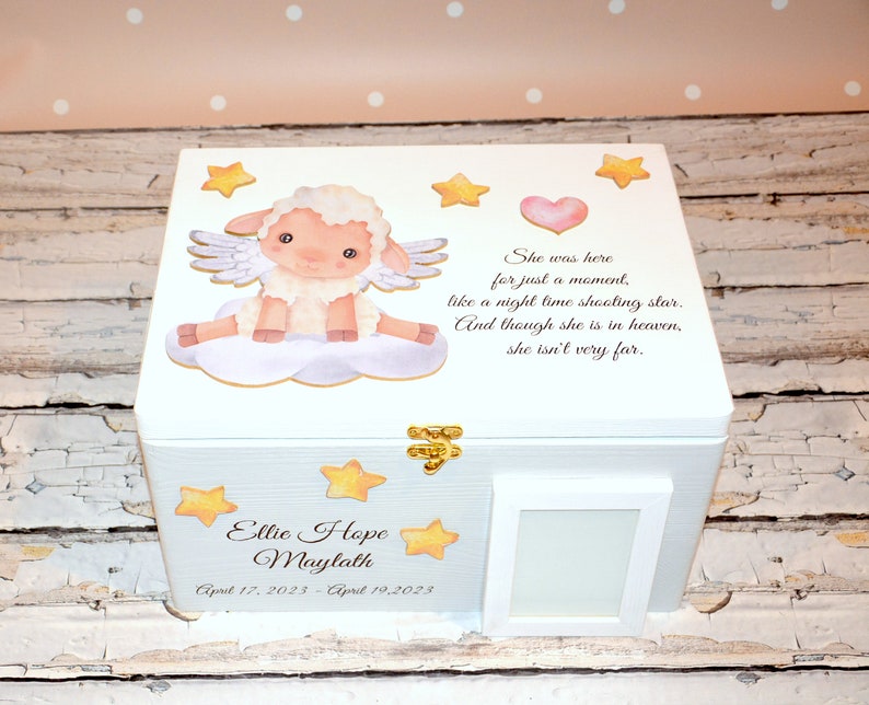 Baby Loss Memorial Box, In Memory of Child, Mom of an Angel, Angel Baby Box,Infant Loss Box, Miscarriage Keepsake, Baby Memory Box image 2