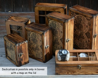 Houten horlogedoos voor de mens, gepersonaliseerd en handgemaakt cadeau voor hem, horlogekasten, horlogekast, horlogeorganisator