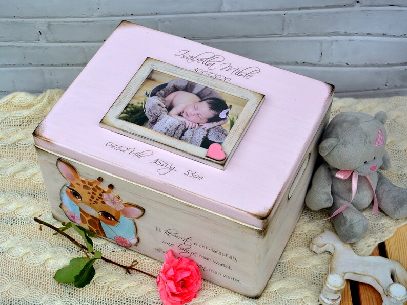 Personalized Memory Box for Babies With Photo Wooden Baby Etsy UK