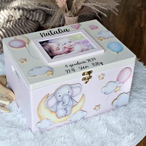 Personalized Wooden Baby Keepsake Box, Handmade Memory Capsule Gift
