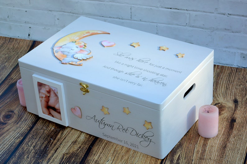 Baby-Verlust-Erinnerungsbox, In Erinnerung an das Kind, Mutter eines Engels, Engel-Baby-Box, Säuglingsverlustbox, Fehlgeburts-Andenken, Baby-Gedächtnisbox Bild 4