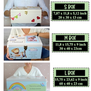 Baby-Verlust-Erinnerungsbox, In Erinnerung an das Kind, Mutter eines Engels, Engel-Baby-Box, Säuglingsverlustbox, Fehlgeburts-Andenken, Baby-Gedächtnisbox Bild 7