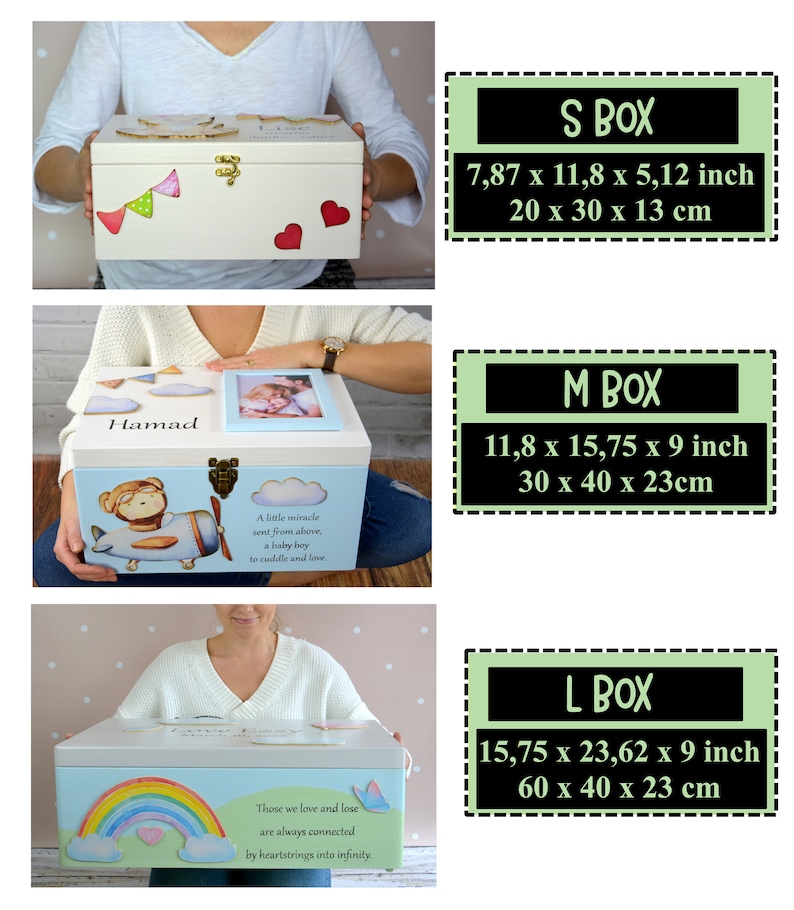 Baby-Verlust-Erinnerungsbox, In Erinnerung an das Kind, Mutter eines Engels, Engel-Baby-Box, Säuglingsverlustbox, Fehlgeburts-Andenken, Baby-Gedächtnisbox Bild 7