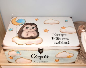 Newborn baby gift, Baby memory box with photo, gift for Baptism, baby shower gift, baby box with name, time capsule,baby keepsake, toy box