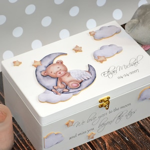 Baby-Verlust-Erinnerungsbox, In Erinnerung an das Kind, Mutter eines Engels, Engel-Baby-Box, Säuglingsverlustbox, Fehlgeburts-Andenken, Baby-Gedächtnisbox Bild 3