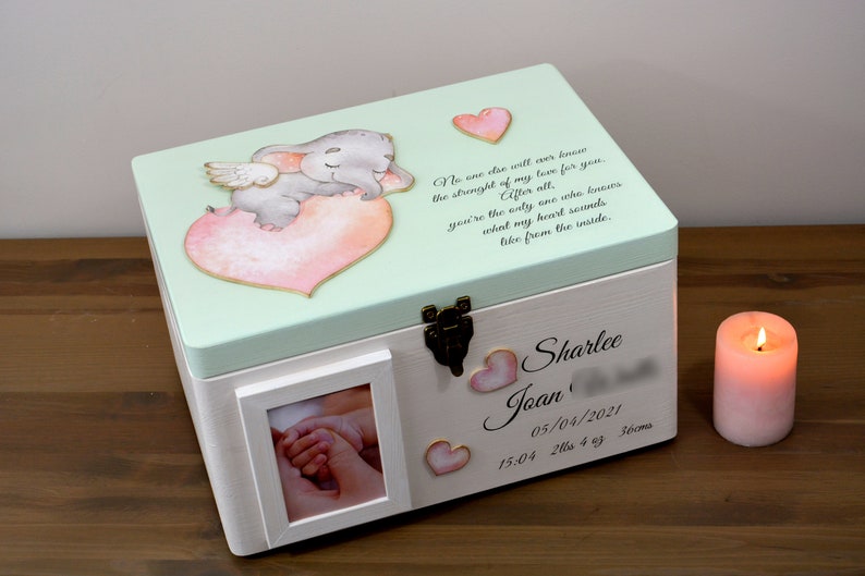 Baby Loss Memorial Box, In Memory of Child, Mom of an Angel, Angel Baby Box,Infant Loss Box, Miscarriage Keepsake, Baby Memory Box image 5