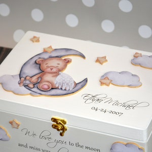 Baby-Verlust-Erinnerungsbox, In Erinnerung an das Kind, Mutter eines Engels, Engel-Baby-Box, Säuglingsverlustbox, Fehlgeburts-Andenken, Baby-Gedächtnisbox Bild 1