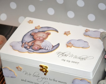 Baby Loss Memorial Box, In Memory of Child, Mom of an Angel, Angel Baby Box,Infant Loss Box, Miscarriage Keepsake, Baby Memory Box