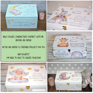 Baby-Verlust-Erinnerungsbox, In Erinnerung an das Kind, Mutter eines Engels, Engel-Baby-Box, Säuglingsverlustbox, Fehlgeburts-Andenken, Baby-Gedächtnisbox Bild 10