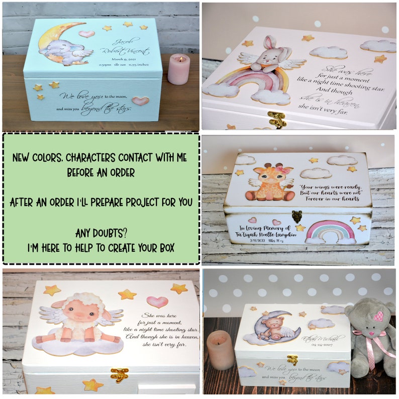 Baby-Verlust-Erinnerungsbox, In Erinnerung an das Kind, Mutter eines Engels, Engel-Baby-Box, Säuglingsverlustbox, Fehlgeburts-Andenken, Baby-Gedächtnisbox Bild 10