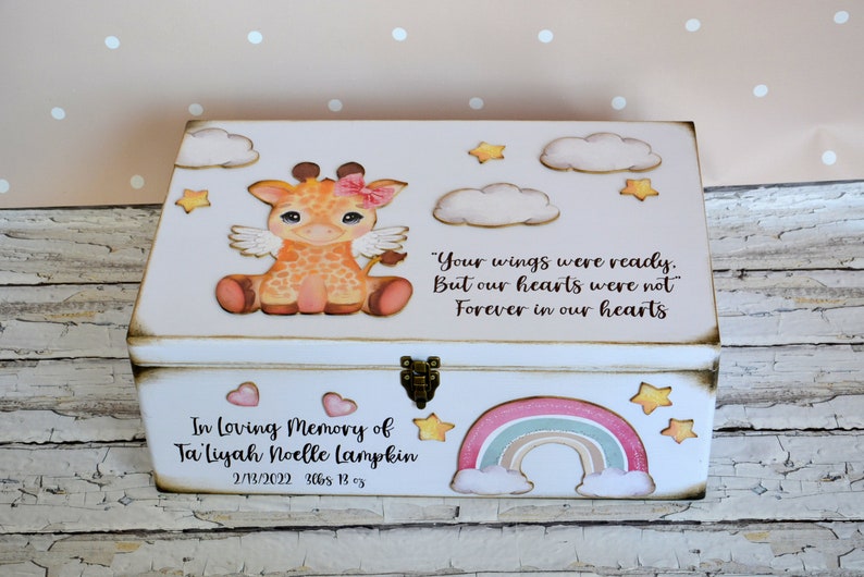 Baby Loss Memorial Box, In Memory of Child, Mom of an Angel, Angel Baby Box,Infant Loss Box, Miscarriage Keepsake, Baby Memory Box image 2