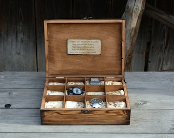 Personalized wooden watch box for man, handmade gift for him, Watch cabinets, watch case, watch organizer, xmas gift idea