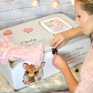 Newborn baby gift, Baby memory box with photo, gift for Baptism, baby shower gift, baby box with name, time capsule,baby keepsake, toy box