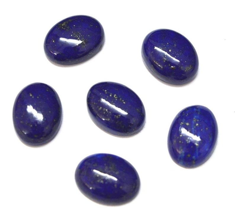 10 pic.natural Lapis Lazuli 8x10 mm oval shape cabochon with free shipping