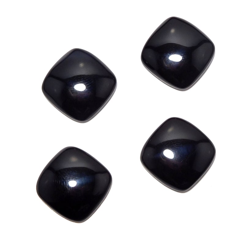 lot 100/% Natural Black onyx cushion shape cabochon for jewelry Black Onyx Cabochon 10 pic