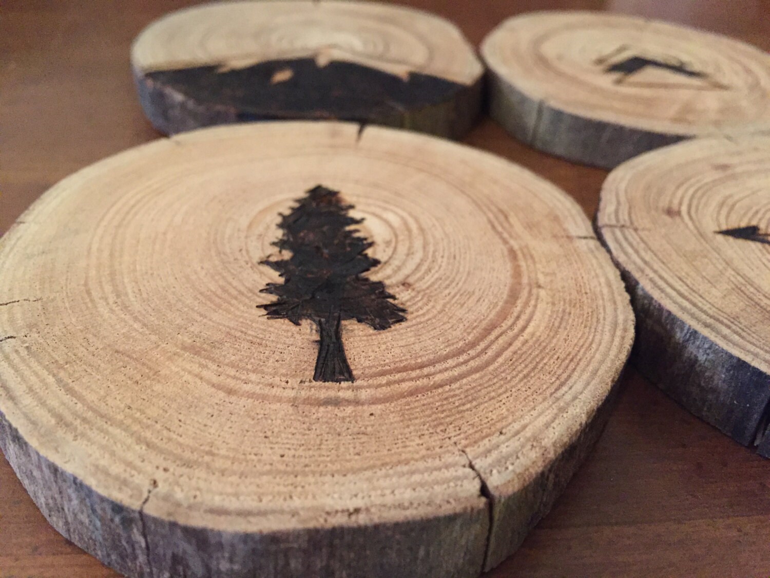 Wood Burned Coasters Etsy