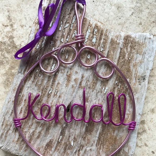 Custom Personalized Ornament, Name Ornament, Christmas Ornament, Wire Ornament