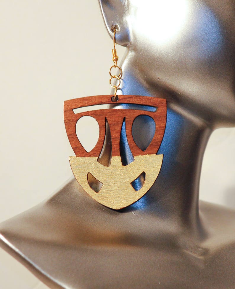 Wooden Earrings,Ethnic Gifts for Her,Afrocentric Earrings,Afrocentric Jewelry,Custom Gift for Her,Natural Earrings,Handmade Dangle Earrings,