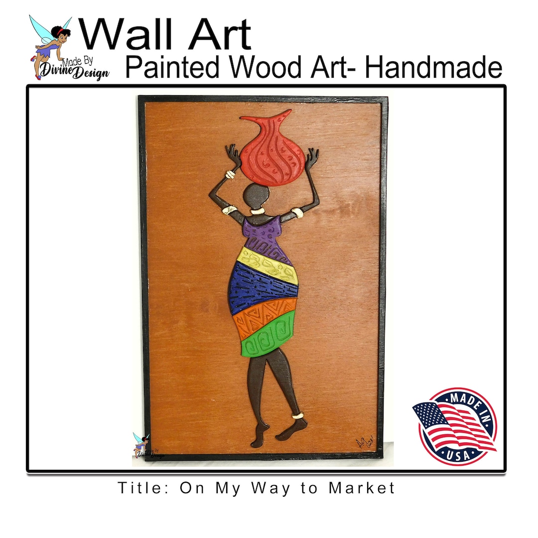 Cadre Mural Bois Sculpté Africain Inspiration Michel Rauscher - 18,7 Cm