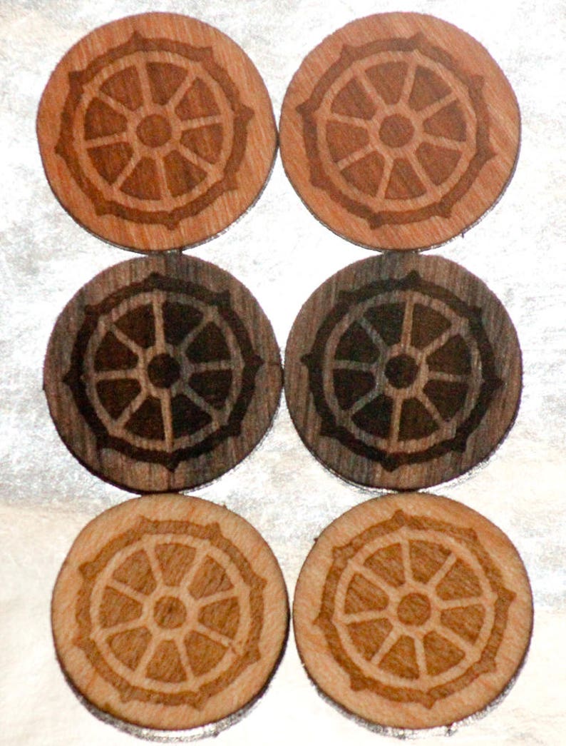Handcrafted Cuff links Set,Religious Jewelry,Shirt Accessory,Gift Buddhist Wooden Cuff links Religious Symbol,Engraved Wood Cuff link Set