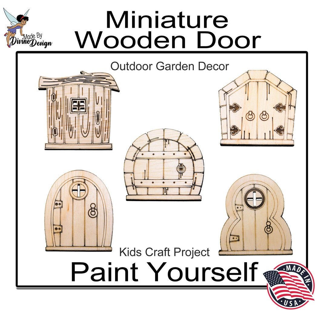 Kids Fairy Tale Door Small Unpainted Wooden Silhouette DIY Garden ...