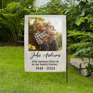 Memorial Garden Flag: Personalized Linen Sympathy Gift