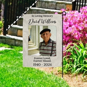 Memorial Garden Flag: Personalized Linen Sympathy Gift