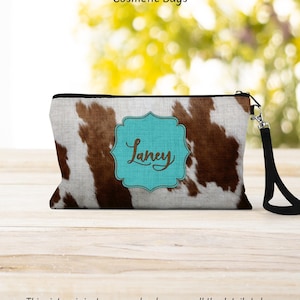 Cow Print Makeup Bag - Cosmetic Organizer for Bridesmaids, Wife, Girlfriend, and Best Friends