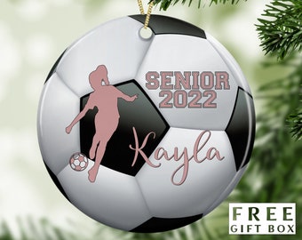 Soccer Christmas Ornament, Graduation & Coach Gift, Personalized Holiday Decor