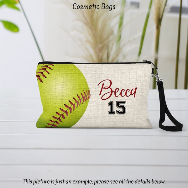 Softball Cosmetic Bag - Perfect Team Sports Gift for Her