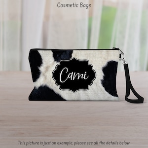 Cow Print Makeup Bag - Cosmetic Organizer for Bridesmaids, Wife, Girlfriend, and Best Friends