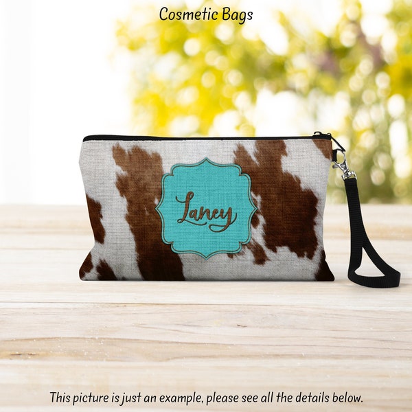 Cow Print Makeup Bag - Cosmetic Organizer for Bridesmaids, Wife, Girlfriend, and Best Friends