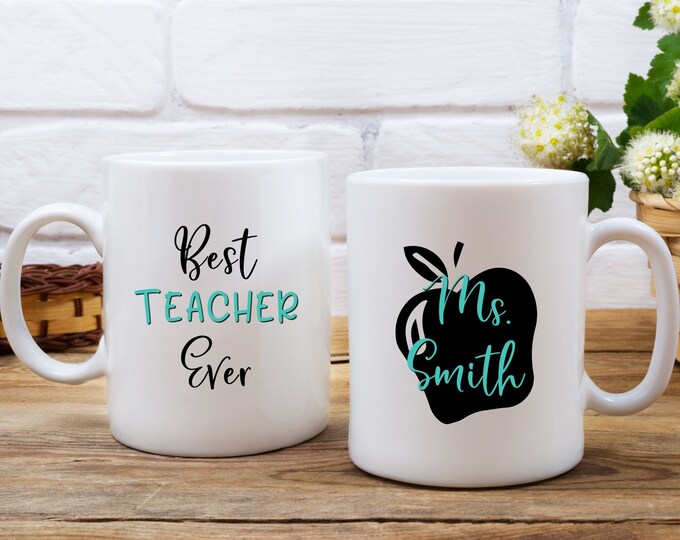 Personalized Teacher Appreciation Mug - Unique Custom Name Coffee Cup