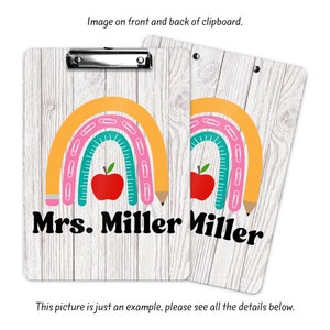 Personalized Teacher Clipboard - Back to School, Custom Teacher Gift, CB39