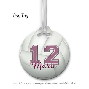 Volleyball Bag Tag, Bag Tag, Team Gifts, Luggage Tag, Personalized Bag Tag, Customized Bag Tag, Volleyball Gift, Volleyball, ST05
