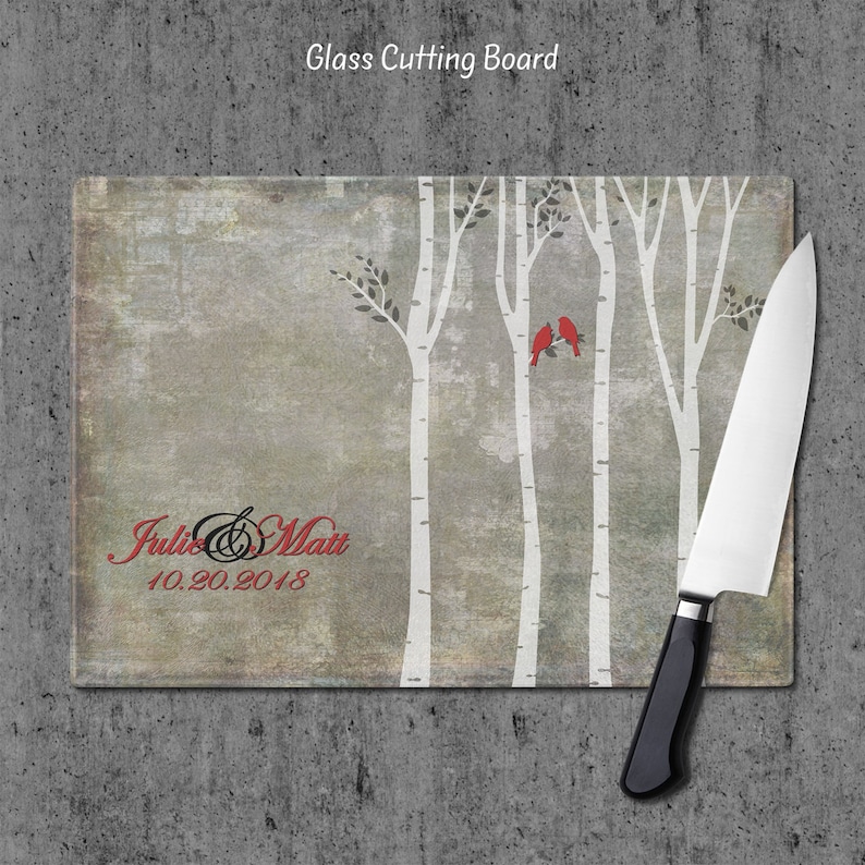 Anniversary Gift GC27 Wedding Gift Housewarming Gift Kitchen Decor Personalized Cutting Board Cutting board Glass Cutting Board