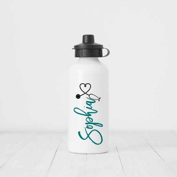 Personalized Nurse Water Bottle: Custom Stethoscope Gift