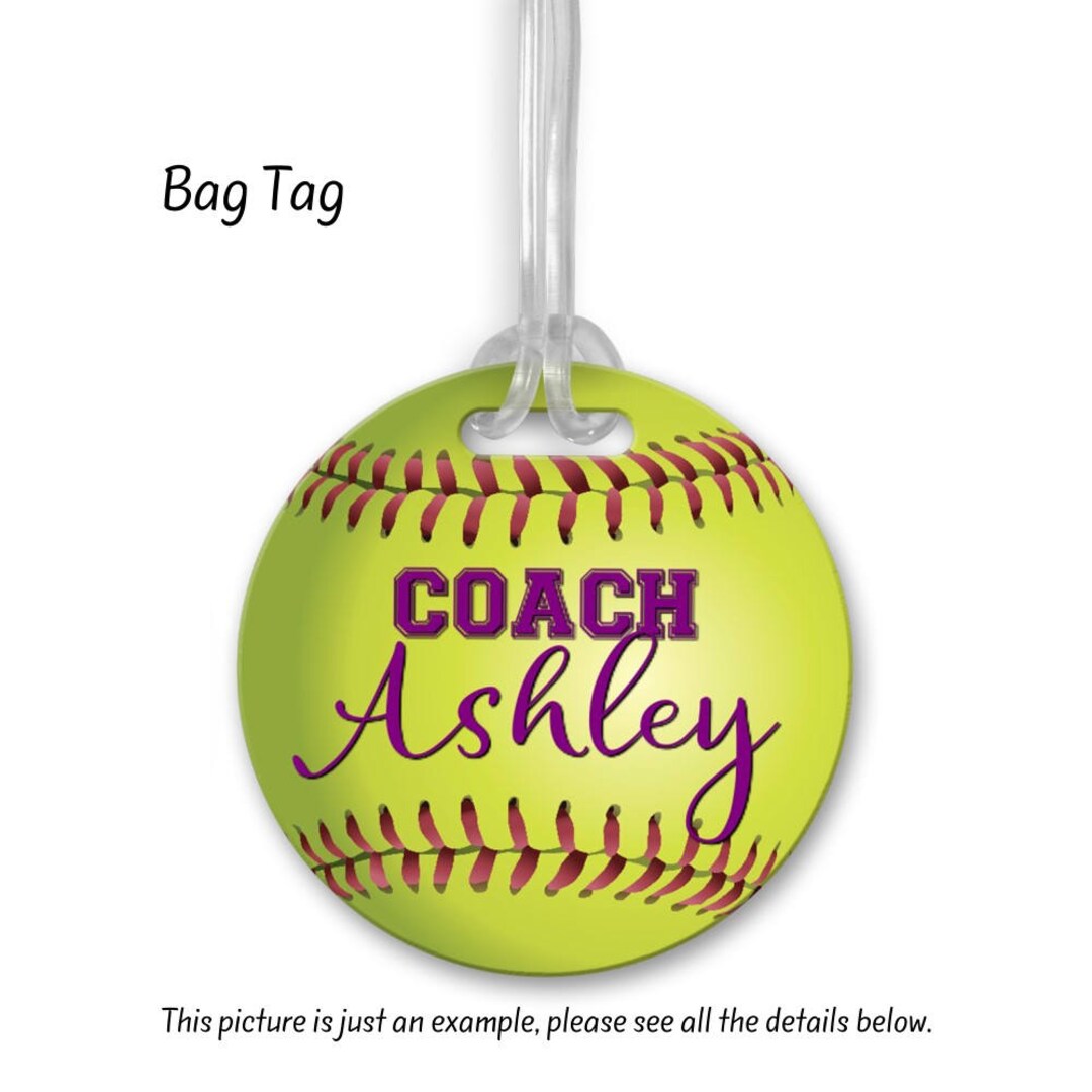Softball Bag Tag, Bag Tag, Team Gifts, Luggage Tag, Personalized Bag Tag, Customized Bag Tag