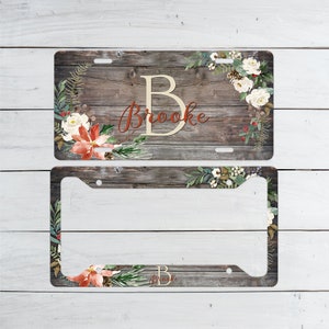 Floral License Plate, License Plate Frame, License Plate Art, Car Tags, Gift for Her, Mothers Day Gift, Personalized License Plate, LP62