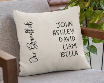 Custom Family Name Linen Pillow Cover – Mother's Day Gift