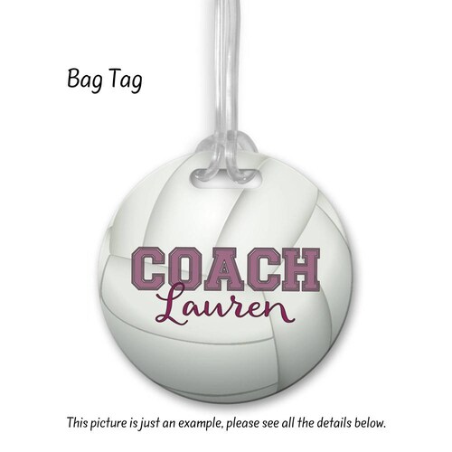 Volleyball Bag Tag Bag Tag Team Gifts Luggage Tag Etsy