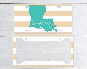 Louisiana License Plate Frame: Personalized Aluminum Car Tag