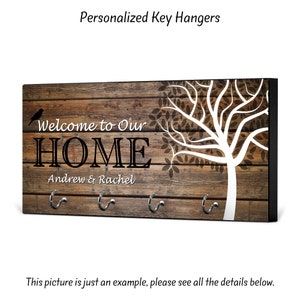 Key Holder for Wall, Wedding Gift, Welcome to Our Home, Anniversary Gift, Housewarming Gift, New Home, Key Holder, Key Hanger, KH31