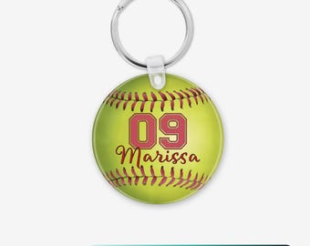 Personalized Softball Keychain – Acrylic Team Gift