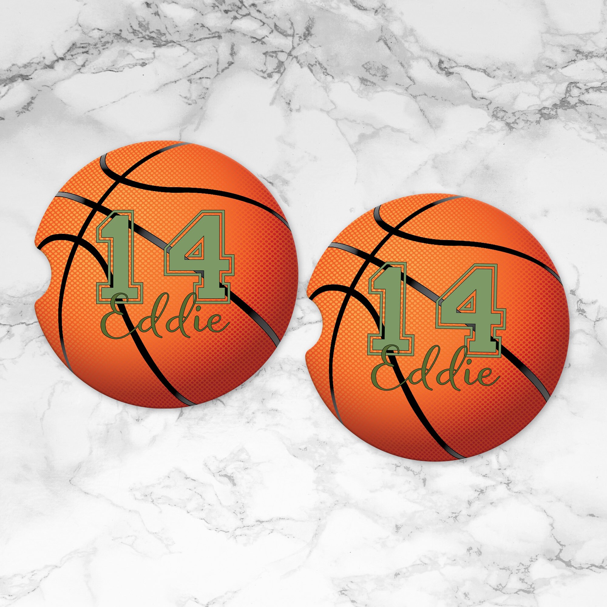 Basketball Car Coasters Personalized Gift Basketball Gift Etsy