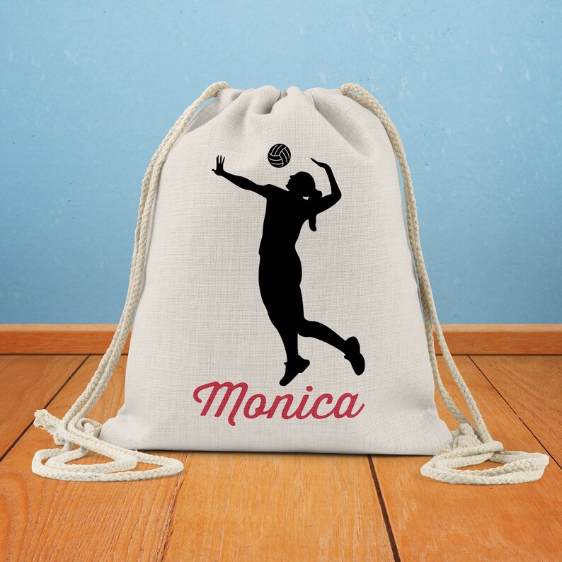 Volleyball Gift Volleyball Bag Volleyball Drawstring Bag Etsy