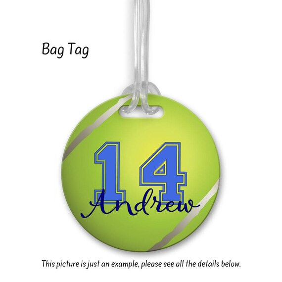 tennis bag tags personalized