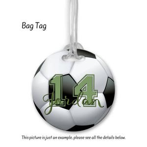 Soccer Bag Tag, Bag Tag, Team Gifts, Luggage Tag, Personalized Bag Tag, Customized Bag Tag, Soccer Gift, Soccer Coach, ST08