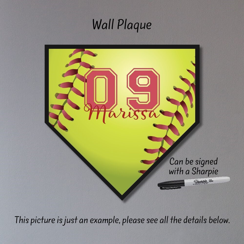 Softball Softball Gift Softball Plate Softball Plaque Wall Etsy