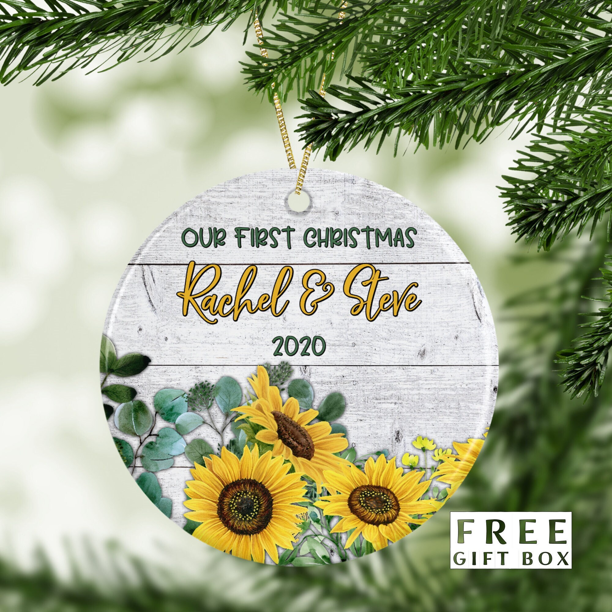 Sunflower Christmas Ornaments Holiday Ornaments Etsy